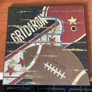 New Wood Wall Decor Gridiron Kids Room Man Cave Football